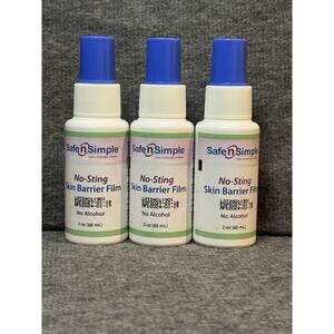 (3) Safe N Simple SNS80792 No-Sting Skin Barrier Film Sprays 2oz Exp 2027
